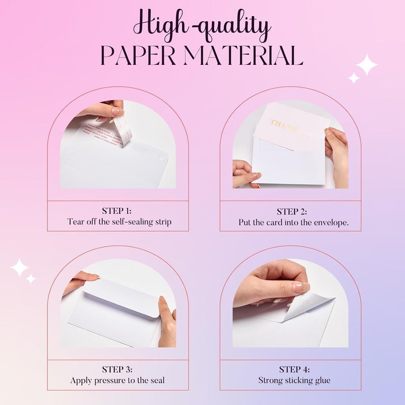 ACSTEP 50Pack Blank Cards and Envelopes 4X6 White Cardstock with Envelopes For DIY Thank You Greeting Card, Invitation, Photos, Postcards 4-1/4 X6-1/4 Inch - Image 4